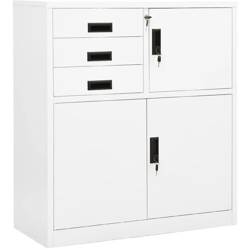 vidaXL pisarniška omara bela 90x40x102 cm jeklo Cene