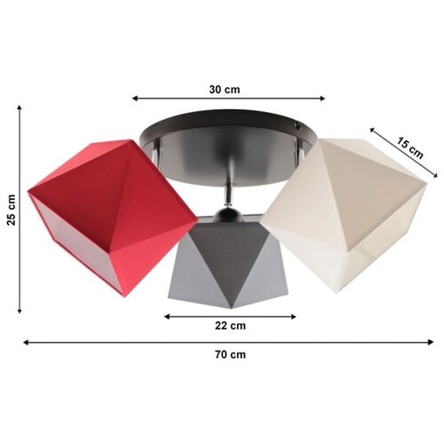  Plafonski luster DIAMENT 3xE27/60W/230V Slike
