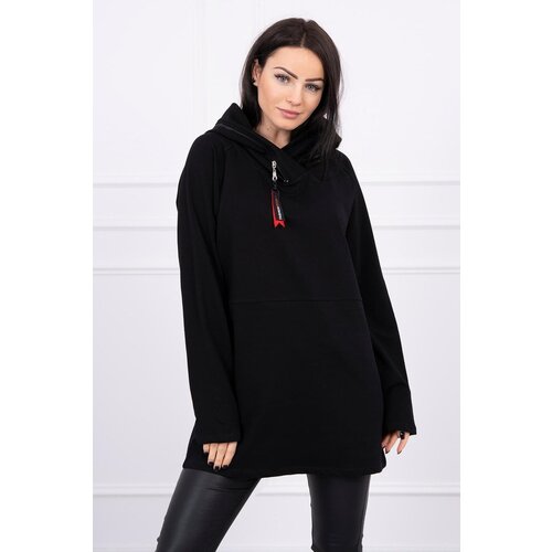 Kesi Tunic with zipper on hood Oversize black Slike