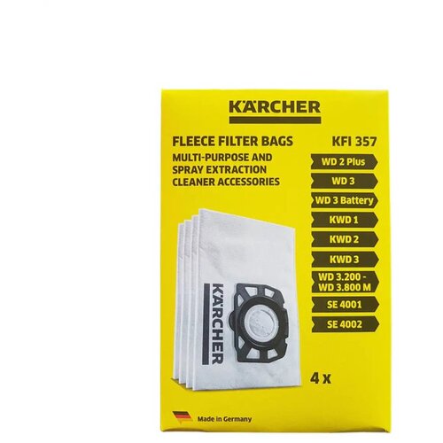 Karcher vrećice za usisivač od filsa za WD2, WD3... 4 kom, KFI 357 Slike