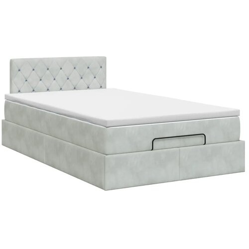  Podesivi krevet s madracem Svjetlosiva 120 x 190 cm Bar&amp;scaron;un - Svjetlosiva 120 x 190 cm Kristal s dugmadima Slike