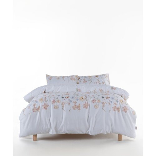 Mila Home Luxury Bela enojna posteljnina iz bombažnega satena 140x200 cm Ivory Garden Floral – Cene