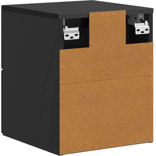  Noćni ormarić za montažu na zid 2 pcs Crna 33 x 34 5 x 40 cm Slike