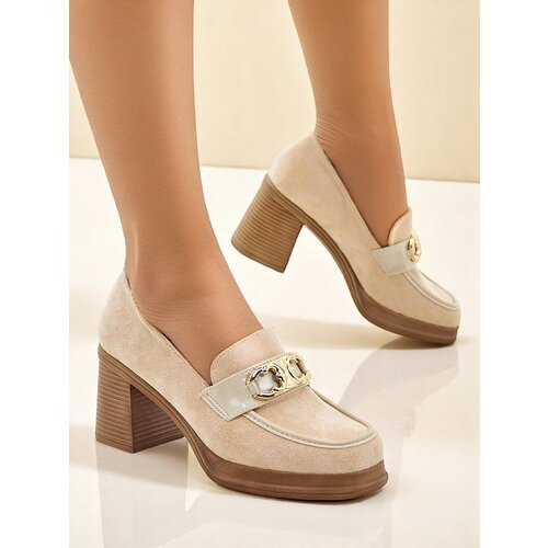 Resti Women's moccasins on a block heel Qeroy Cene