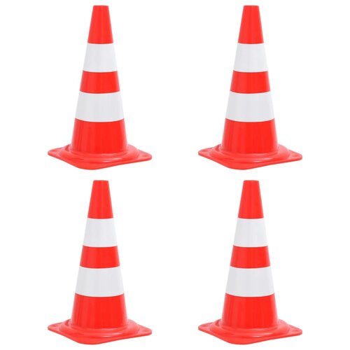 vidaXL Odsevni prometni stožci 4 kosi rdeči in beli 50 cm Cene
