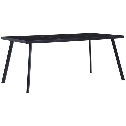 Blagovaonski stol crni 160 x 80 x 75 cm od kaljenog stakla Cijene