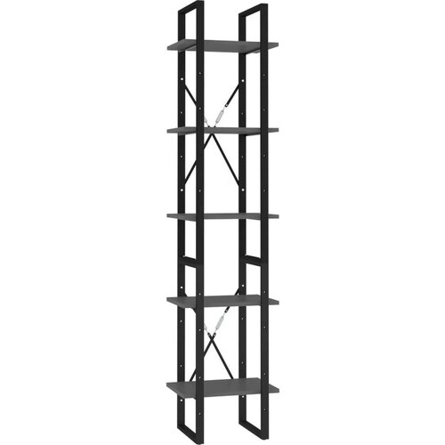 VidaXL Knjižna omara 5-nadstropna siva 40x30x175 cm iverna plo&amp;scaron;ča Slike
