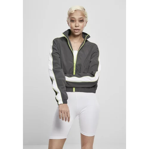 Urban Classics Ladies Short Piped Track Jacket Darkshadow/electriclime