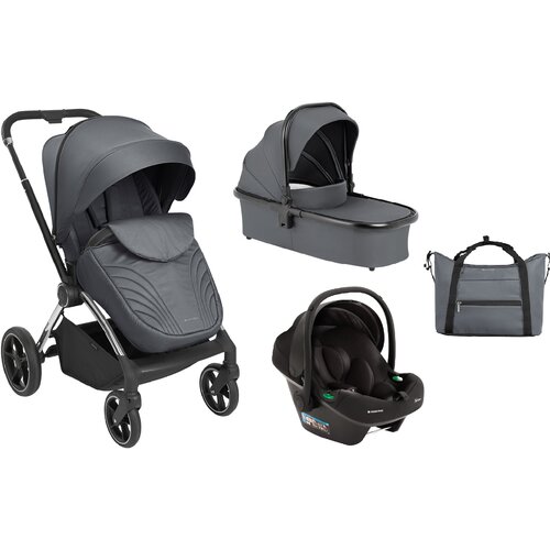 Kikka Boo kolica KARA grey set 3in1 sa tvrdom korpom i autosedi&amp;scaron;tem I-PRIME I-SIZE black Slike