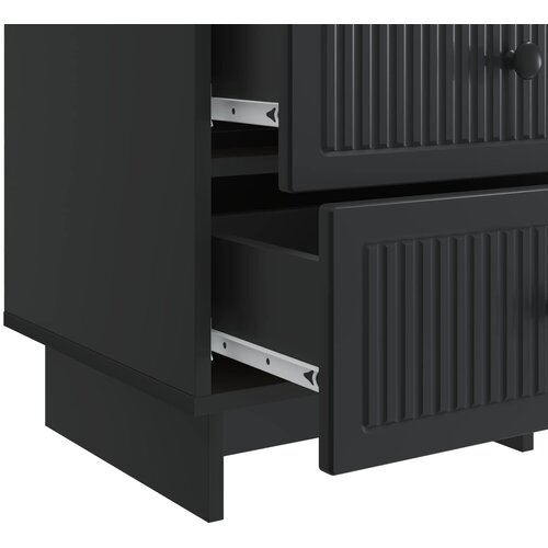  Noćni ormar s ladicama Crna 43 x 41 x 66,5 cm Konstruirano drvo Slike
