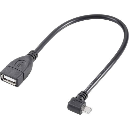 Renkforce USB kabel USB 2.0 USB-mikro-B vtič\, USB-A vtičnica 0.10 m črna z OTG funkcijo\, pozlačeni konektorji RF-4080777, (20416313) Cene