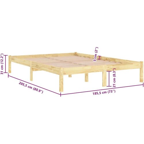 VidaXL Okvir za krevet od masivne borovine 180 x 200 cm UK super king Slike