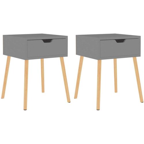 VidaXL noćni ormarići 2 kom sivi 40 x 40 x 56 cm od iverice Slike