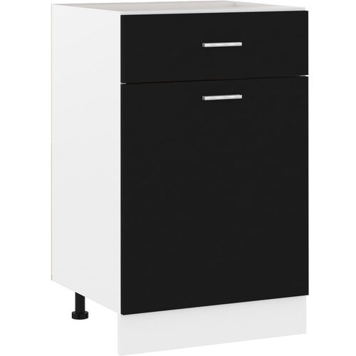 vidaXL Spodnja omarica s predalom črna 50x46x81,5 cm iverna plošča Cene
