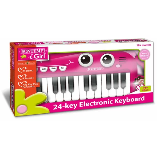 Bontempi klavijature elektronske 24 tipke roze 122437