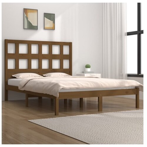  Posteljni okvir medeno rjav iz trdne borovine 200x200 cm Cene
