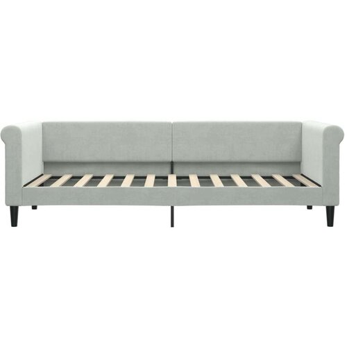 VidaXL dnevni krevet s madracem svjetlosivi 80 x 200 cm bar&amp;scaron;unasti Slike