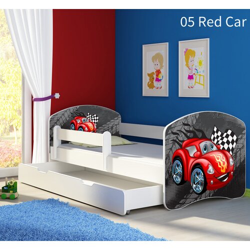  Dječji krevet ACMA s motivom, bočna bijela + ladica 180x80 cm 05 Red Car Cijene