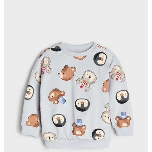 Sinsay Pamučna crewneck dukserica sa životinjskim motivom Cijene