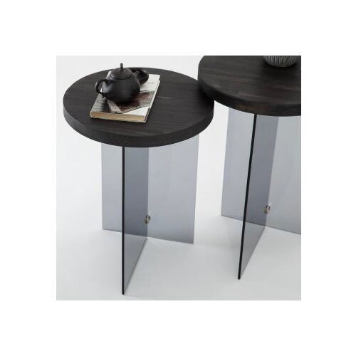 Hanah home set stolova serenity 2 anthracite dark grey Slike