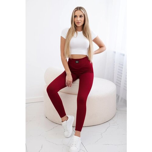 Kesi Ribbed leggings burgundy Cene