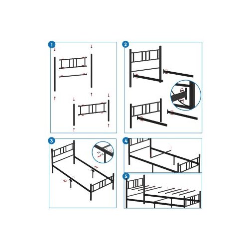 Hanah home krevet Akın black 90 x 200 Slike