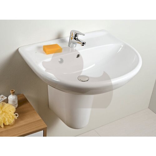 Jika H8143830001041 Lyra Plus 60 x 49 cm stenski keramični umivalnik z odprtino za armaturo Slike
