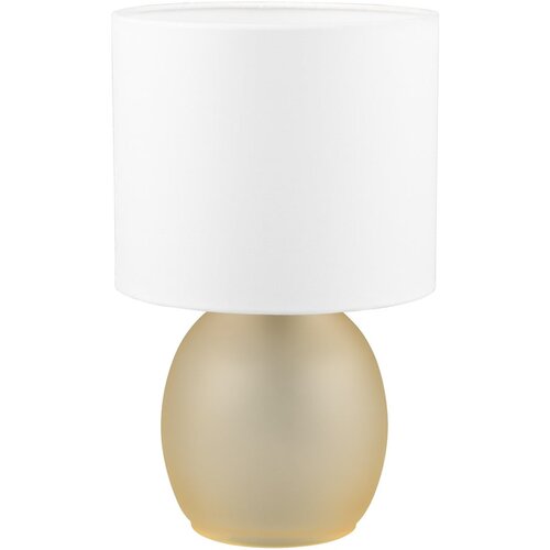 Tri O Bela/zlata namizna svetilka s tekstilnim senčnikom (višina 29 cm) Vela – Cene