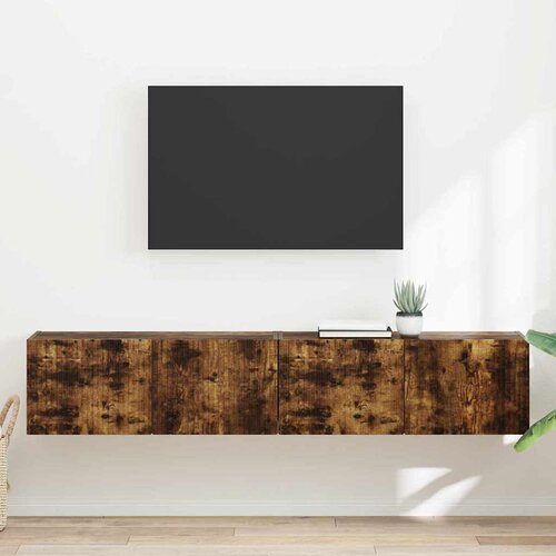 TV zidni ormar Zidne 2 pcs Dimljeni hrast 78,5 x 31 x 29,5 cm Cene