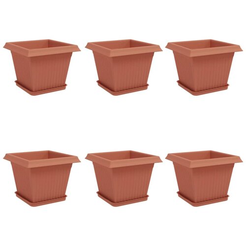 vidaXL Saksije za biljke 6 pcs Crvena cigla 28 5 x 28 5 x 22 cm - Crvena cigla 33 x 33 x 26 cm 6 Cene