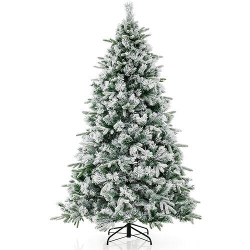 Costway Umetno božično drevo s snegom in osvetlitvijo LED 210 cm, (5000038696) Cene