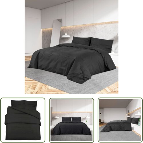 The Living Store Posteljnina črna 200x200 cm bombaž - Komplet Prevlek Za Odejo, (21743902) Cene