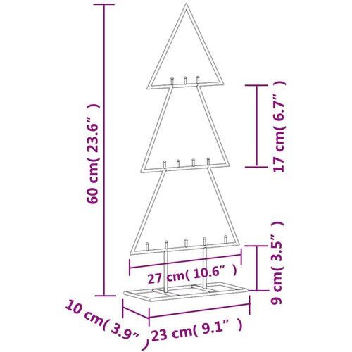  Metalno ukrasno božićno drvce crno 60 cm Slike