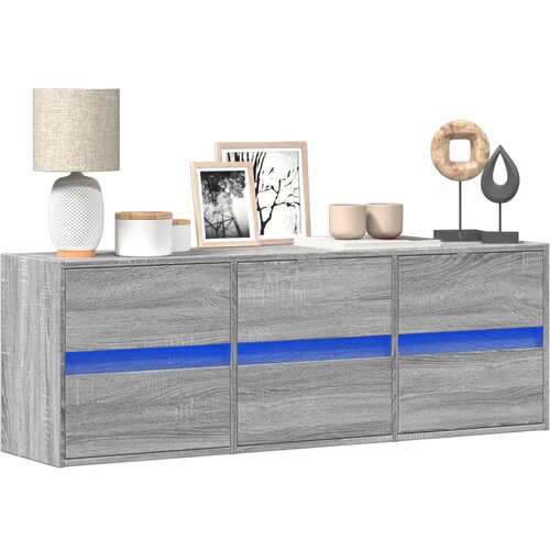 vidaXL Stenska TV omarica z LED lučkami siva sonoma 130x31x45 cm Cene