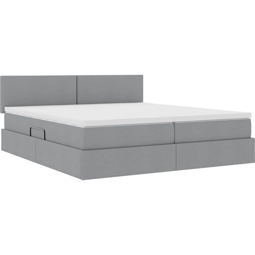  Krevet s od storage Svijetlo siva 200 x 200 cm Lažna koža Slike