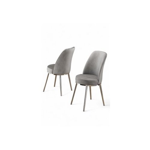 Hanah home set 4 stolice pefa grey chrome Cene