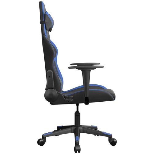  Masažni gaming stol črno in modra umetno usnje Slike