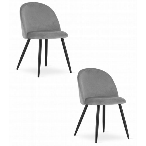  Set 2 BELLO stolice - svijetlo sivi baršun / crne noge Cene