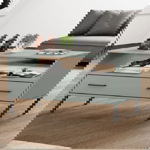 VidaXL Klubska mizica siva 85x50x45 cm trden les OSLO Slike