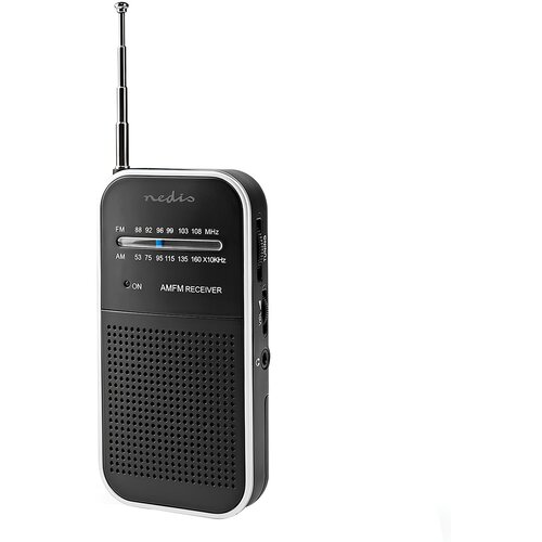 Nedis Žepni radio AM/FM na baterije z analognim ugla&scaron;evanjem, Črna, (5000309803) Cene