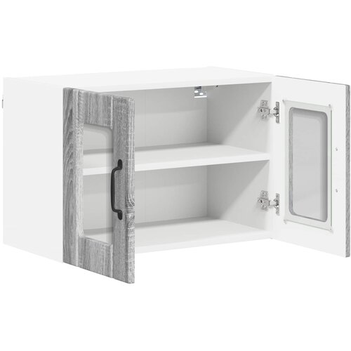  Zidni stakleni ormarić Lucca 2 pcs Siva sonoma 60 x 31 x 40 cm Slike