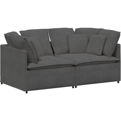  Modularna sofa s jastucima, korduro tkanina, tamno siva Slike