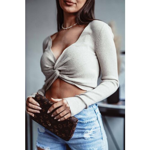 Beloved Candy crop top bež Cene