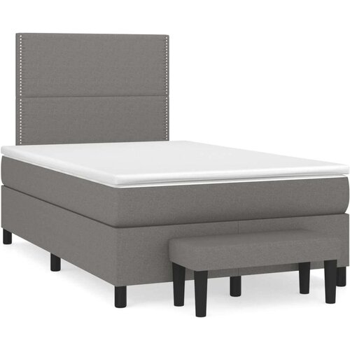  Krevet box spring s madracem tamnosivi 120 x 190 cm tkanina Cene