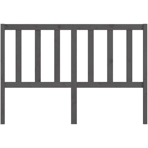  Uzglavlje za krevet sivo 126 x 4 x 100 cm od masivne borovine Slike