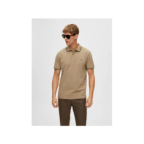 Selected Homme Polo majica 16087840 Bež Regular Fit