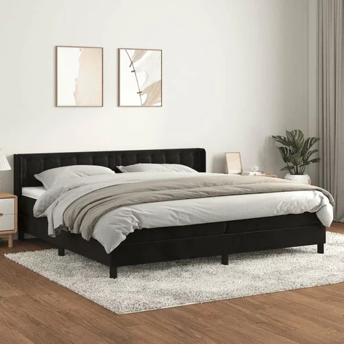  Box spring postelja z vzmetnico črna 200x200 cm žamet, (20791268)