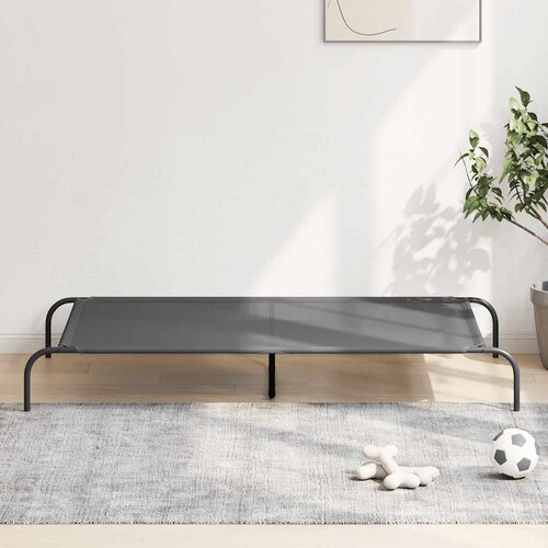 VidaXL dvignjena pasja postelja siva 150x90x20 cm tekstilen in jeklo Slike