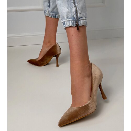  Brown velour stiletto pumps Bales Cijene
