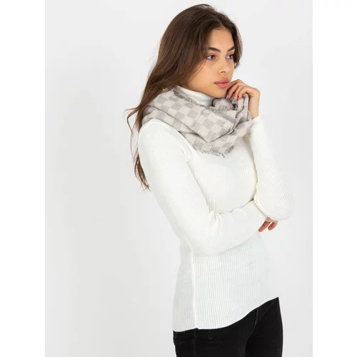 Fashion Hunters Ecru-gray women's scarf with wool